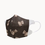 一心一罩 兒童3D醫用口罩 - 幼幼 - 咖啡可可熊(10入/袋)