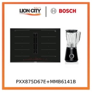 Bosch PXX875D67E Series 8 Induction hob with integrated ventilation system 80 cm surface mount with frame + Bosch MMB614