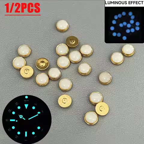 1/2pcs Submariner Beads Blue Green Luminous Pip Watch Bezel Insert 12 O’Clock Luminous Pearl Dot Mod