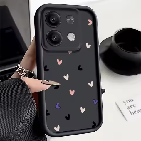 Small Love Heart Pattern Case For Xiaomi Poco F6 X6 X5 14T 13T Pro 13C Redmi Note 13 14 4G 14 13 12 