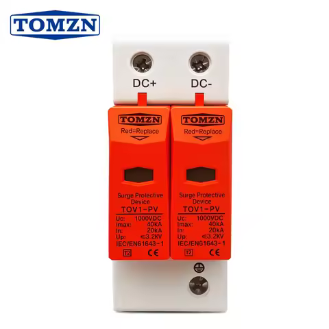 TOMZN SPD DC 500V 600V 800V 1000V 10~20kA 20~40kA 30-60kA House Surge Protector Protective Low-volta