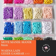 Mote manik mutiara bulat 8mm