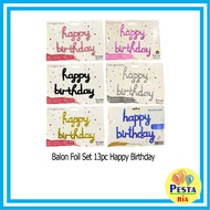  (1Set) Latin HBD Foil Balloon Set, Happy Birthday foil balloon, Connected Latin foil balloon, foil 