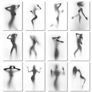 「 YUYANG Lighting 」 Modern Figure Black White Light and Shadow Canvas Painting Abstract Sexy Body Ar