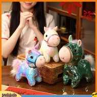 [poslajudo]  Chinese Zodiac Horse Toy Lifelike Pony Toy Handcrafted Zodiac Horse Doll with Tradition