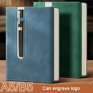 (Can Engrave Logo) A5/B5 Student Subject Notebook, Business Notepad, Work Meeting Recordbook, Travel