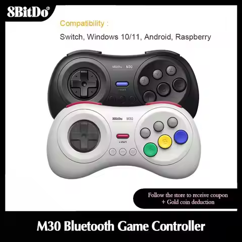 8BitDo M30 Bluetooth Game Controller，Game Accessories MD Style Gamepad for Nintendo Switch PC Window