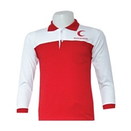 T-Shirt PBSM Bulan Sabit Merah Berkolar Lengan Panjang / St John Long Sleeve T-Shirt / PBSM Uniform 