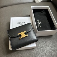 CELINE 銀包- SMALL WALLET TRIOMPHE IN SHINY CALFSKIN BLACK