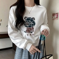 Ss - POLYGON BEAR Sweater Women Cute New Korean Style Sweatshirt Teens Contemporary