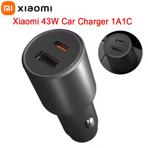 Xiaomi 43W Car Charger Dual Port USB A USB C Charger 1A1C QC&DP 3.0 Fast Charging for IPhone Xiaomi 