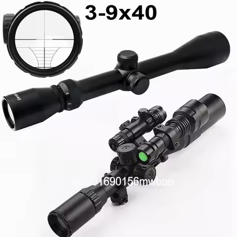 3-9x40 Hunting Rifle Scope Mil-Dot Crosshair Reticle Tactical Optics Riflescope Collimator Sight for