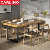 MR CARLINO: LEIA โต๊ะ โต๊ะรับประทานอาหาร (LEIA TABLE Solid Rubber Wood Steel Leg Dining Table Sets /
