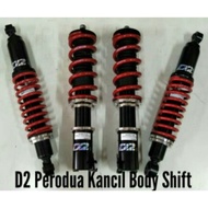 Perodua Kancil D2 Racing hilow bodyshift adjustable SERVICEABLE absorber Front adjust or F+R adjust