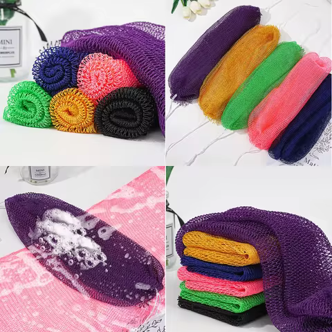 African Net Bath Sponge, 14x77cm African Net Long Bath Net Sponge Exfoliating Shower Body Scrubber B