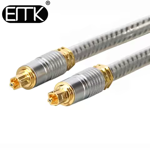 EMK spdif optical cable OD 8.0 mm Gold connector Digital Fiber Optical Toslink Audio cable