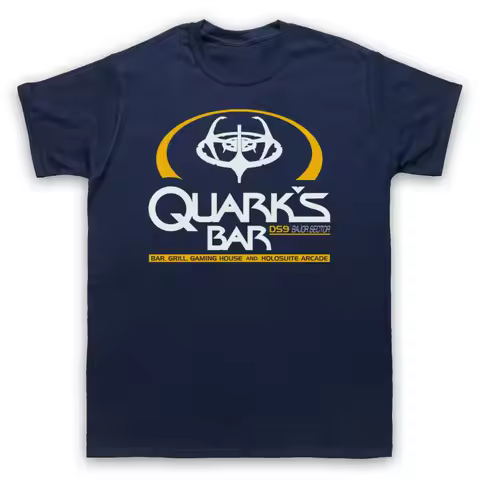 Men's classic retro print pattern DS9 "Quark Bar" BAJOR cotton T-shirt street fashion clothing suita