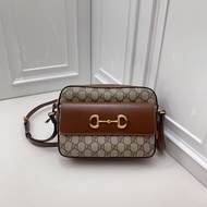 98新Gucci古馳 1955相機包 馬銜扣 烏木色斜挎包