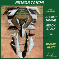 RAPIDO Cover Set Honda Rs150 Rs150r Taichi Black White Body Coverset (Sticker Tanam)