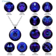 EXPEN Necklace Scorpio Libra 1 PC Accessories 12 Constellation Sign Zodiac Cabochon Glass Horoscope Astrology Decoration