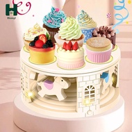 Homyl Revolving Carousel Cupcake Holder Rotating Cake Display Display Holder 8 Trays for Party Banqu