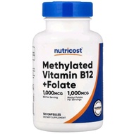 Nutricost, Methylated Vitamin B12 + Folate, 120 Capsules