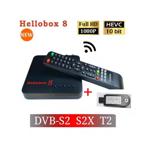 10pcs Hellobox 8 Satellite Receiver DVB-T2 Combo TV BOX Satellite TV Play Support Android/I0S Outdoo