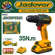 สว่านไร้สาย 20V Brushless Motor ขนาด 10mm. แรงบิด 35 N.m. ยี่ห้อ JADEVER รุ่น JDCDP5521 (รับประกัน 6