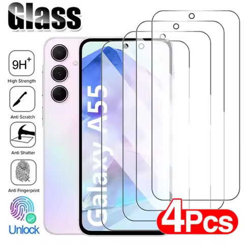 2/4Pcs HD Tempered Glass Screen Protector for Samsung Galaxy A55 5G/A35 5G - Clear Anti-Fingerprint 
