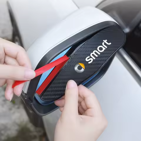 2PCS Car Rearview Mirror Rain Eyebrow Visor Carbon Fiber Side for Smart Fortwo 451 450 453 EQ Forfou