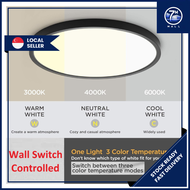 🇸🇬 Triple Tone Slim LED Round Ceiling Light 3 in 1 24W 28W | Tri Color White Warm Natural Mood Light