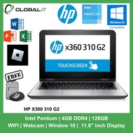 (Refurbished) HP X360 310 G2 Laptop / Intel Pentium / 4GB Ram / 128GB SSD / Webcam / Windows 10