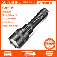 SUPERFIRE C8-T6 Flashlight Rechargeable Yellow Light/White Light Outdoor Flashlight