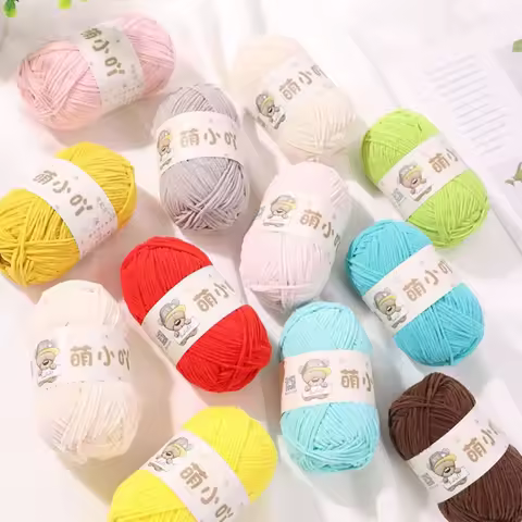 50g/Ball Chenille Yarn 2mm Thin Knitting yarn cotton Line Wool Rope for DIY Hand Crochet Dolls Shoes