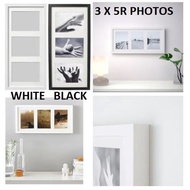 RODALM Picture Frame 55 X 28 / 13 X 18 CM ( 5R ) / Photo Frame , Black / White , 3 x 5R Photo Frame