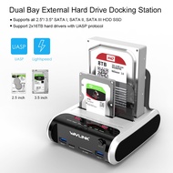 Wavlink 16TB*2 USB 3.0 to SATA Dual Bay External Hard Drive Docking Station for 2.5” & 3.5” SATA I/I