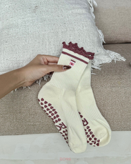 ROVA - Rose Latte premium grip socks (pilates socks/ถุงเท้าพิลาทิส)