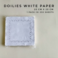 White Paper Doilies 8" x 8" Square Placemats
