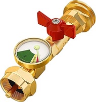 Propane Adapter 20lb to 1lb Converter,20lb to 1lb Propane Adapter with Valve and Gauge for 1lb / 16.