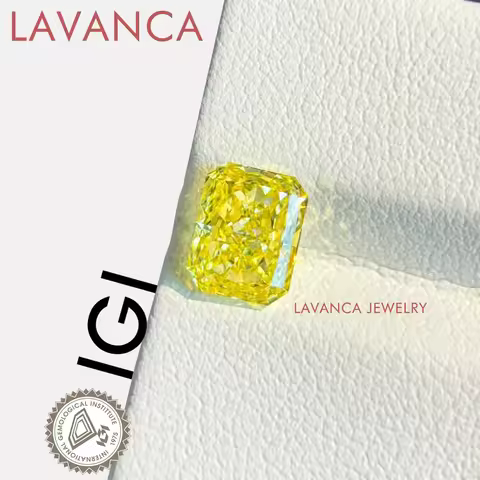 HPHT/CVD Fancy Yellow Lab Grown Diamonds 0.5-3.0ct Radiant Cut Lab Created Diamonds IGI Certificate 