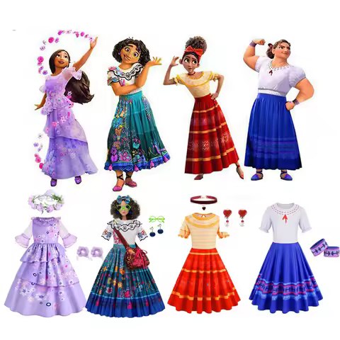 Carnival Party Purple Princess Dress for Girls Isabella Cosplay Encanto Costume Kids Isabella Encant