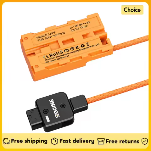 ZGCINE DT-NPF D-Tap to NPF Dummy Battery Braided Cable DC Coupler Accessory for Monitors/ LED Video 