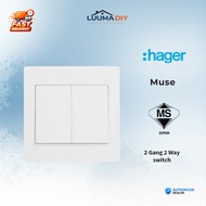 Hager Muse 2 Gang 2 Way switch