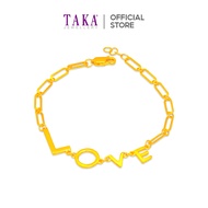 TAKA Jewellery 916 Gold Bracelet Bold LOVE Letter