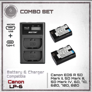 แบตเตอรี่ Canon LP-E6 (แถมถุงผ้า) สำหรับกล้อง Canon EOS 5DMarkii 5Diii 5D 6D 7D 60D 70D 80D