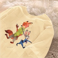 【220G 100%Cotton】SISI Zootopia Nick Judy Cotton T-Shirt Women Oversized Korean Style Summer Top 3930