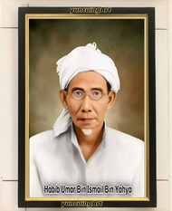 hiasan dinding poster habib umar bin ismail bin yahya cirebon plus bingkai uk 53*35