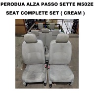 Perodua Alza Passo Sette M502E Seat Complete Set ( Cream ) / Car Cushion / Kerusi Kereta Kusyen