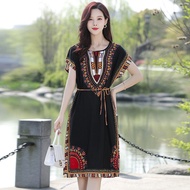 Korea baju raya 2023 muslimah Ready Stock Plus Size【45-90kg】 kani batik Women Bohemian Beach Dress S