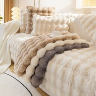Rabbit Plush Sofa Towel Sofa Cushion Cover Plush Cover Cloth Towel
